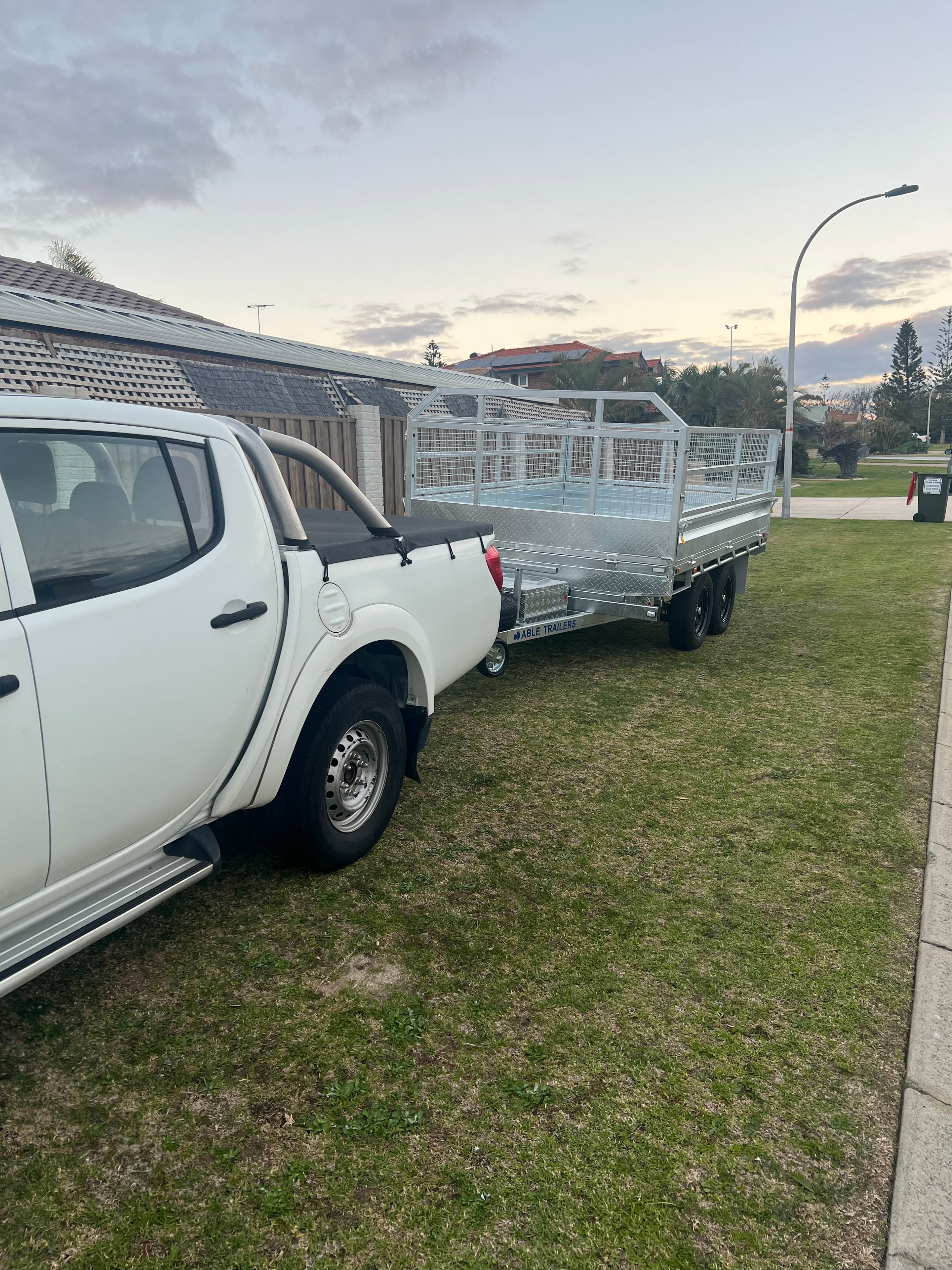 Ute and trailer ready for a rubbish removal job